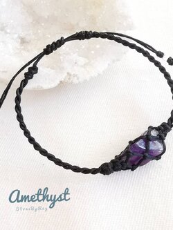 สร้อยข้อมือเชือกถักหินอเมทิสต์