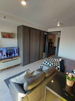 ให้เช่าคอนโด IDEO Ratchada - Sutthisan (ไอดีโอ รัชดา - สุทธิสาร) - ห้องเฟอร์พร้อมเครื่องใช้ไฟฟ้ามีเครื่องซักผ้า - การเดินทาง: 400 ม.จาก mrt สุทธิสาร