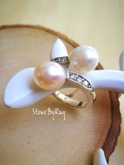 แหวนไข่มุกคู่ size 54