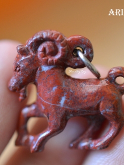 สร้อยคอเงินจี้หินแกะสลักราศีเมษ (Aries)