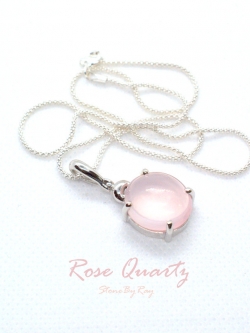 สร้อยคอเงินจี้หินโรสควอตซ์