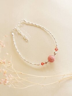 สร้อยข้อมือเงินหินโรโดโครไซต์ Rhodochrosite