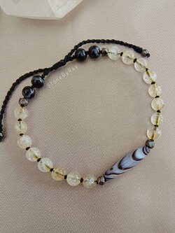 สร้อยข้อมือเชือกหินซิทรินกับซาร์โดนิก,ออนิค Citrine+Sardonyx+Onyx