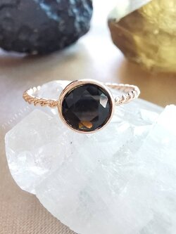 แหวนเงินหินสะเก็ดดาว Tektite