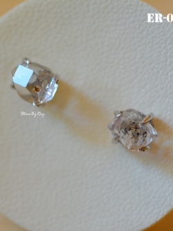 ต่างหูเงินหินเฮอร์คิเมอร์Herkimer Diamond