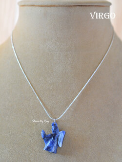 สร้อยคอเงินจี้หินแกะสลักราศีกันย์ (Virgo)