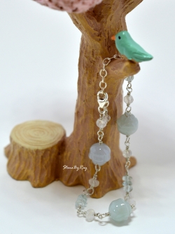 สร้อยข้อมือเงินหยกดอกบัว(Lotus Jade)