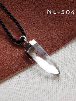 สร้อยคอเชือกจี้หินคริสตัลควอตซ์ผลึกธรรมชาติ Crystal Quartz