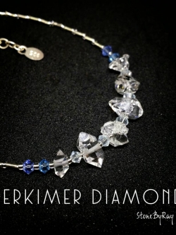 สร้อยข้อมือเงินหินเฮอร์คิเมอร์ไดม่อน