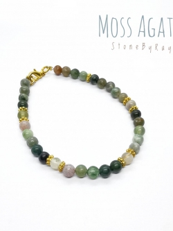 สร้อยข้อมือหินมอสอาเกต (Moss Agate)