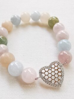 สร้อยข้อมือจี้เงินหินเบริล