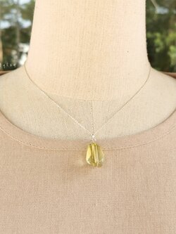 สร้อยคอเงินจี้หินเลม่อนควอตซ์