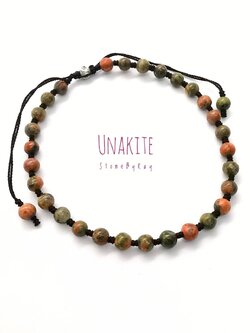 สร้อยข้อมือเชือกถักหินยูนาไคต์