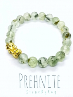 สร้อยข้อมือหินพรีไนท์ร้อยกับปี่เซี่ยะนำโชค