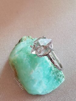 แหวนเงินหินเฮอร์คิเมอร์ไดม่อน Herkimer Diamond