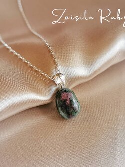 สร้อยคอเงินจี้หินซอยไซต์รูบี้ Zoisite Ruby