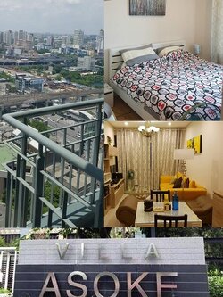ให้เช่า คอนโด วิลล่า อโศก / Rent VILLA ASOKE ชั้นสูงพร้อมเฟอร์และเครื่องใช้ไฟฟ้า