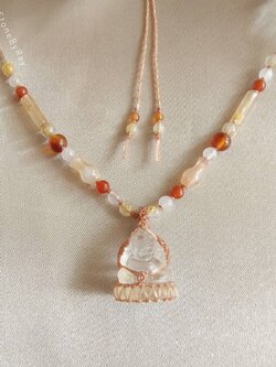 สร้อยคอหินคาเนเลี่ยนกับจี้พระพิฆเนศคริสตัลควอตซ์