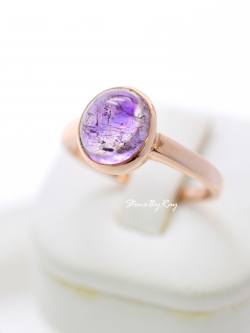 แหวนเงินชุบพิ้งโกลด์หินซุปเปอร์เซเว่น