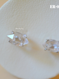 ต่างหูเงินหินเฮอร์คิเมอร์Herkimer Diamond (ER-034)