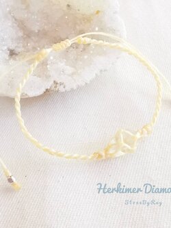 สร้อยข้อมือเชือกถักหินเฮอร์คิเมอร์ไดม่อน