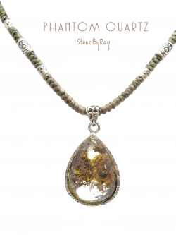 สร้อยคอเชือกถักจี้เงินหินโป่งข่าม