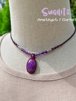 สร้อยคอเชือกถักหินซูกิไลท์ Sugilite