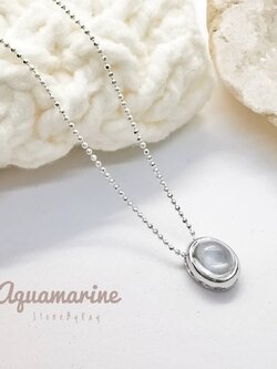 สร้อยคอเงินจี้หินอความารีน Aquamarine