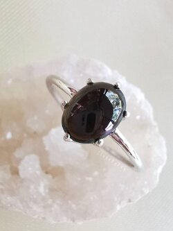 แหวนเงินหินสะเก็ดดาว Tektite