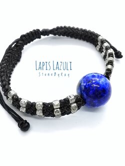 สร้อยข้อมือเชือกถักกับหินลาพิสลาซูลี