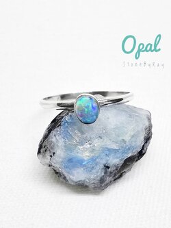 แหวนเงินแท้พลอยโอปอล