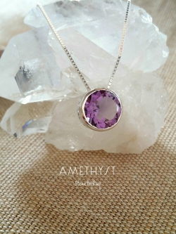 สร้อยคอเงินจี้พลอยอเมทิสต์(Amethyst)