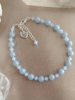 สร้อยข้อมือเงินหินแองเจิลไลท์ Angelite