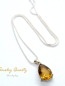 สร้อยคอเงินจี้หินสโมกกี้ควอตซ์