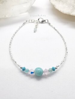 สร้อยข้อมือเงินหินอมาโซไนท์ Amazonite