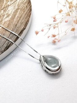 สร้อยคอเงินจี้หินอความารีน Aquamarine