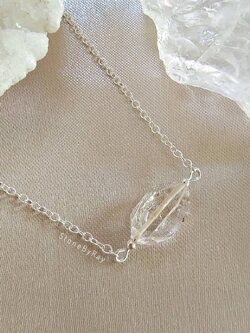 สร้อยคอเงินหินเฮอร์คิเมอร์ไดม่อน Herkimer Diamond (Keyhole)