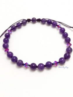 สร้อยข้อมือเชือกถักหินอเมทิสต์