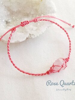 สร้อยข้อมือเชือกถักหินโรสควอตซ์