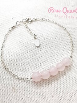 สร้อยข้อมือเงินหินโรสควอตซ์ Rose Quartz