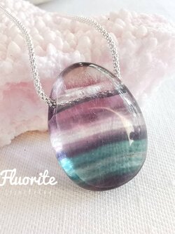 สร้อยคอเงินจี้หินฟลูออไรต์