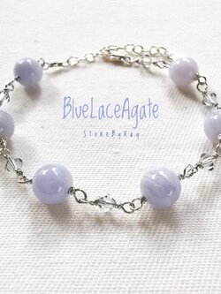 สร้อยข้อมือเงินหินบลูเลสอาเกต