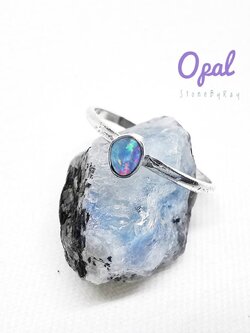 แหวนเงินแท้พลอยโอปอล