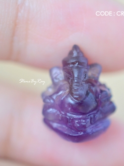 หินอเมทิสต์แกะสลักองค์พระพิฆเนศ(องค์เล็ก)