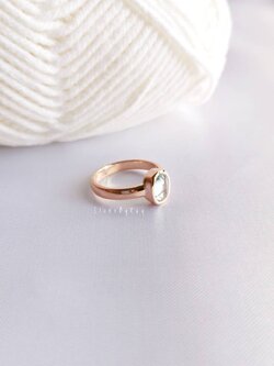 แหวนเงินชุบพิ้งโกลด์พลอยอความารีน Aquamarine