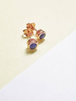 ต่างหูเงินทรงกลมดีไซน์กับหินลาพิสลาซูลี Lapis Lazuli