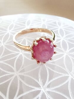 แหวนเงินชุบพิ้งโกลด์พลอยทับทิม Ruby