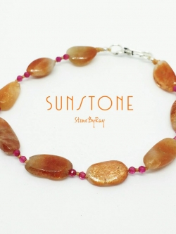 สร้อยข้อมือหินซันสโตน&ทับทิม