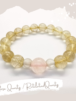 สร้อยข้อมือไหมทอง+โรสควอตซ์