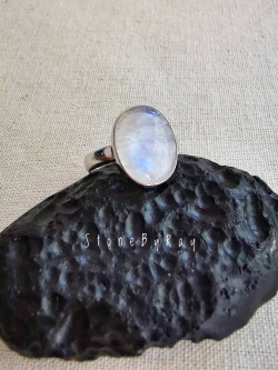 แหวนเงินหินมูนสโตน